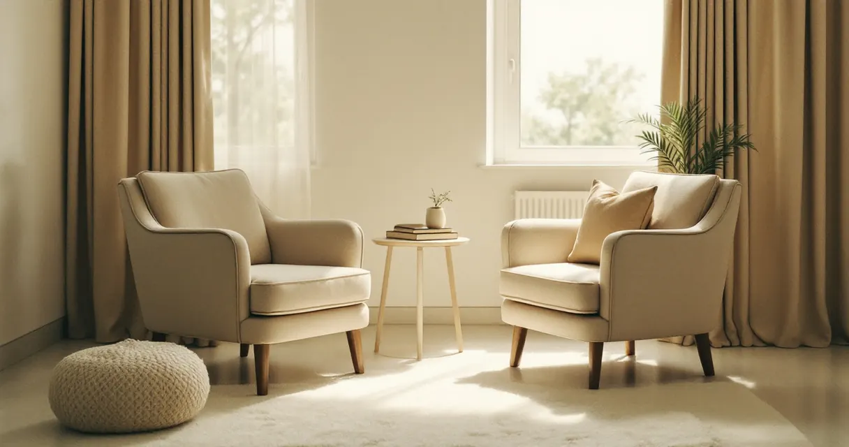 A private consulting room set for an intake assessment