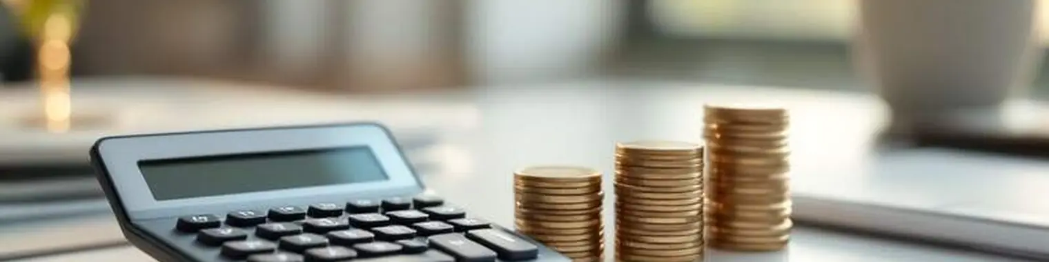 Calculator and coins, deductible and coinsurance