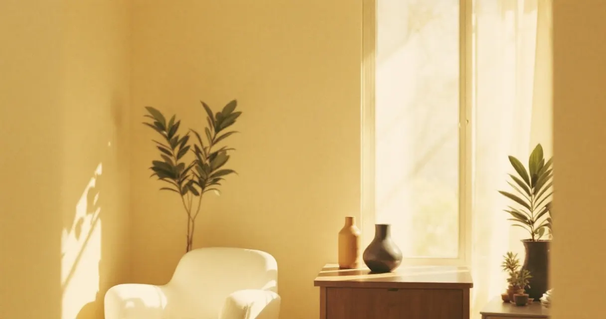 Quiet office corner with a chair and a window